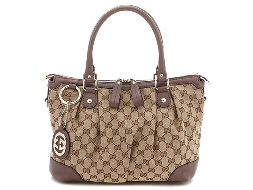 Gucci Shoulder Bag Canvas Calfskin